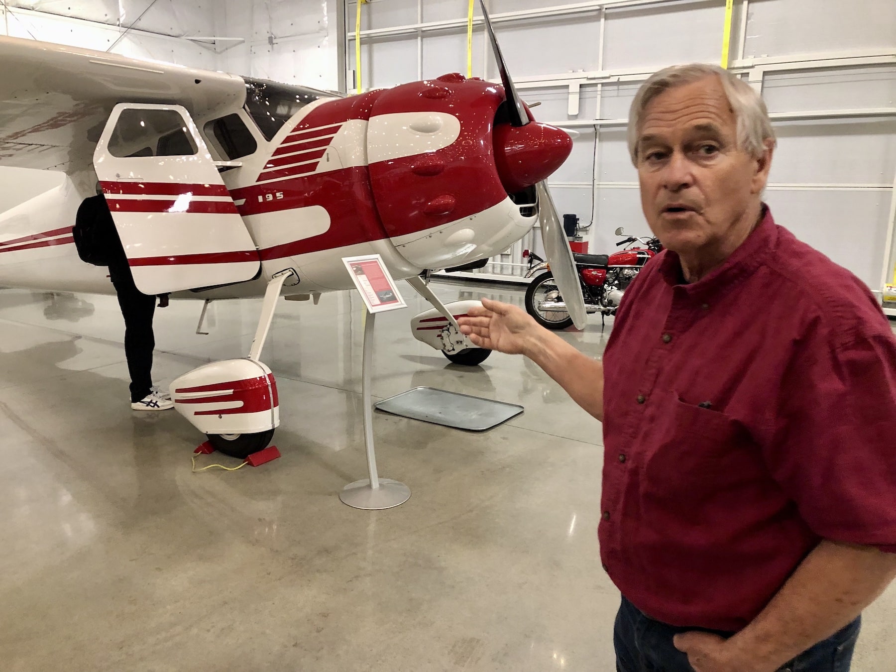 Bill Juranich with the 1953 Cessna 195, the Lear jet of its time.